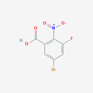 molecular formula C7H3BrFNO4 B12850320 5-Bromo-3-fluoro-2-nitrobenzoic acid 