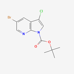 molecular formula C12H12BrClN2O2 B12850359 tert-Butyl 5-bromo-3-chloro-1H-pyrrolo[2,3-b]pyridine-1-carboxylate 