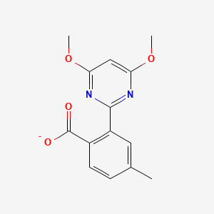 molecular formula C14H13N2O4- B12850385 4-Methyl (4,6-dimethoxypyrimidin-2-yl)benzoate 