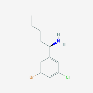 molecular formula C11H15BrClN B12850421 (R)-1-(3-bromo-5-chlorophenyl)pentan-1-amine 