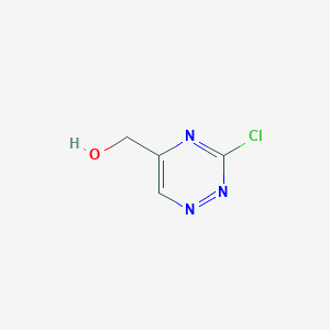 molecular formula C4H4ClN3O B12850439 (3-Chloro-1,2,4-triazin-5-yl)methanol 