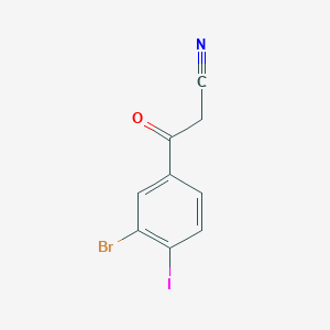 molecular formula C9H5BrINO B12850447 3-(3-Bromo-4-iodophenyl)-3-oxopropanenitrile 