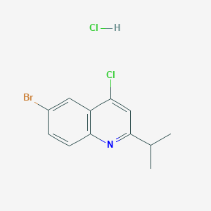 molecular formula C12H12BrCl2N B1285047 6-Bromo-4-chloro-2-isopropylquinoline hydrochloride CAS No. 1170370-51-0