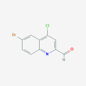 molecular formula C10H5BrClNO B1285048 6-Bromo-4-chloroquinoline-2-carboxaldehyde CAS No. 904369-49-9