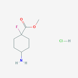 molecular formula C8H15ClFNO2 B12850506 Methyl 4-amino-1-fluoro-cyclohexanecarboxylate;hydrochloride 