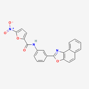 molecular formula C22H13N3O5 B12850529 N-(3-(Naphtho[1,2-d]oxazol-2-yl)phenyl)-5-nitrofuran-2-carboxamide 