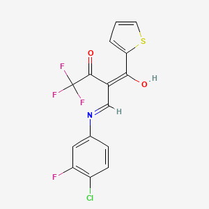 2-[(4-Chloro-3-fluoroanilino)methylidene]-4,4,4-trifluoro-1-(2-thienyl)butane-1,3-dione