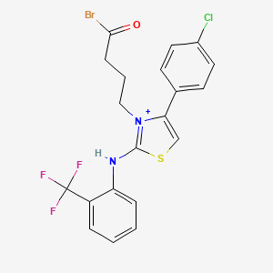 4-{4-(4-Chlorophenyl)-2-[2-(trifluoromethyl)anilino]-1,3-thiazol-3-ium-3-yl}butanoic acid bromide