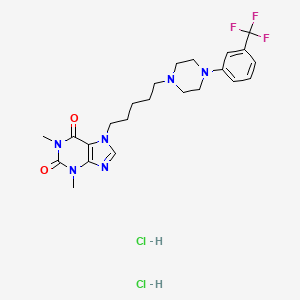 Theophylline, 7-(5-(4-(m-trifluoromethylphenyl)-1-piperazinyl)pentyl)-, dihydrochloride