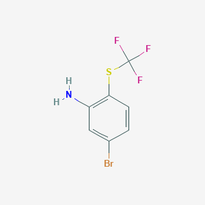 molecular formula C7H5BrF3NS B12851499 5-Bromo-2-(trifluoromethylthio)aniline 