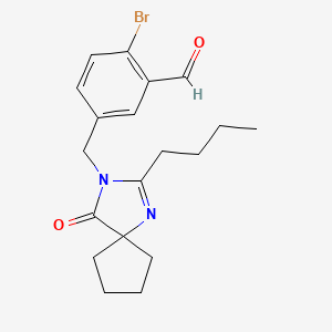 molecular formula C19H23BrN2O2 B12851534 2-Bromo-5-(2-butyl-4-oxo-1,3-diaza-spiro[4.4]non-1-EN-3-ylmethyl)-benzaldehyde 