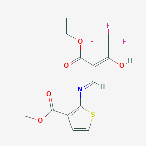 Methyl 2-{[2-(ethoxycarbonyl)-4,4,4-trifluoro-3-oxobut-1-enyl]amino}thiophene-3-carboxylate