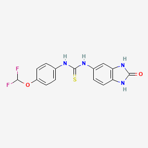 1-(4-(Difluoromethoxy)phenyl)-3-(2-oxo-2,3-dihydro-1H-benzo[d]imidazol-5-yl)thiourea