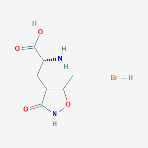 molecular formula C7H11BrN2O4 B12852174 (R)-2-Amino-3-(3-hydroxy-5-methylisoxazol-4-yl)propanoic acid hydrobromide 