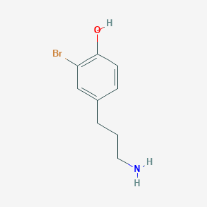 molecular formula C9H12BrNO B12852238 4-(3-Aminopropyl)-2-bromophenol 