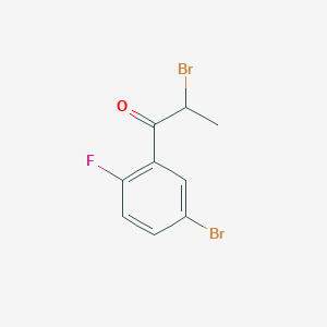 molecular formula C9H7Br2FO B12853172 2-Bromo-1-(5-bromo-2-fluorophenyl)propan-1-one 