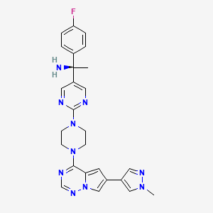 (R)-1-(4-Fluorophenyl)-1-(2-(4-(6-(1-methyl-1H-pyrazol-4-yl)pyrrolo[2,1-f][1,2,4]triazin-4-yl)piperazin-1-yl)pyrimidin-5-yl)ethan-1-amine