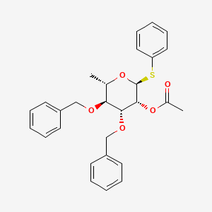 (2S,3R,4R,5S,6S)-4,5-Bis(benzyloxy)-6-methyl-2-(phenylthio)tetrahydro-2H-pyran-3-yl acetate