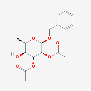 (2R,3R,4R,5S,6S)-2-(Benzyloxy)-5-hydroxy-6-methyltetrahydro-2H-pyran-3,4-diyl diacetate