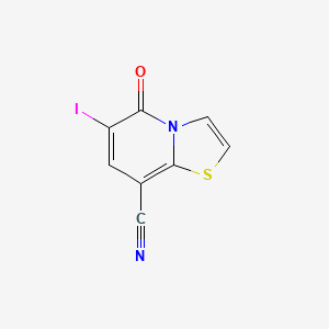 molecular formula C8H3IN2OS B12853720 6-Iodo-5-oxo-thiazolo[3,2-a]pyridine-8-carbonitrile 