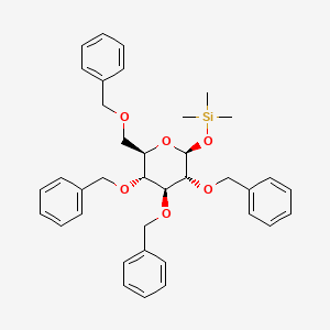 molecular formula C37H44O6Si B12853769 Trimethylsilyl-2,3,4,6-tetra-O-benzyl-b-D-glucopyranoside CAS No. 80312-55-6