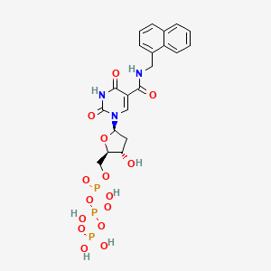 ((2R,3S,5R)-3-Hydroxy-5-(5-((naphthalen-1-ylmethyl)carbamoyl)-2,4-dioxo-3,4-dihydropyrimidin-1(2H)-yl)tetrahydrofuran-2-yl)methyl tetrahydrogen triphosphate