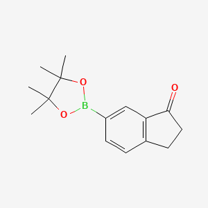 molecular formula C15H19BO3 B1285422 6-(4,4,5,5-四甲基-1,3,2-二恶杂硼环-2-基)-2,3-二氢-1H-茚-1-酮 CAS No. 915402-06-1