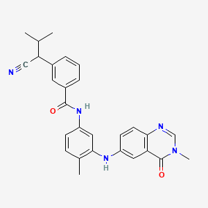 molecular formula C28H27N5O2 B1285451 3-(1-cyano-2-methylpropyl)-N-[4-methyl-3-[(3-methyl-4-oxoquinazolin-6-yl)amino]phenyl]benzamide 