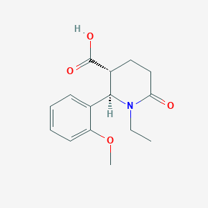 molecular formula C15H19NO4 B1285473 (2R,3R)-1-ethyl-2-(2-methoxyphenyl)-6-oxopiperidine-3-carboxylic acid 