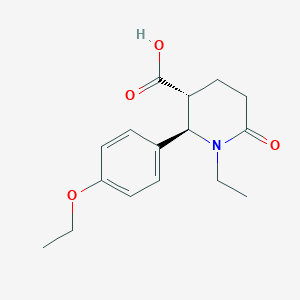 molecular formula C16H21NO4 B1285475 (2R,3R)-2-(4-ethoxyphenyl)-1-ethyl-6-oxopiperidine-3-carboxylic acid CAS No. 1212404-60-8