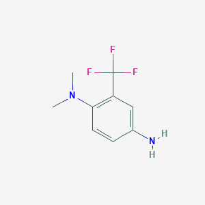 molecular formula C9H11F3N2 B1285530 N1,N1-Dimethyl-2-(trifluoromethyl)benzene-1,4-diamine CAS No. 54672-12-7