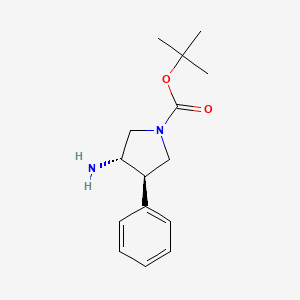 molecular formula C15H22N2O2 B1285537 tert-butyl (3S,4R)-3-amino-4-phenylpyrrolidine-1-carboxylate CAS No. 1015070-53-7