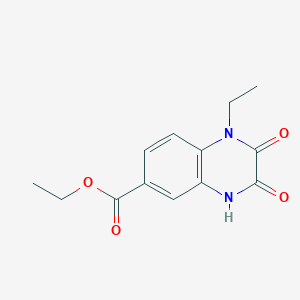 molecular formula C13H14N2O4 B1285566 Ethyl 1-ethyl-2,3-dioxo-1,2,3,4-tetrahydroquinoxaline-6-carboxylate 