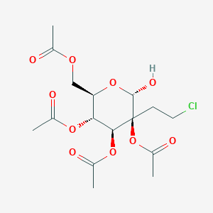 molecular formula C16H23ClO10 B12855740 [(2R,3R,4S,5S,6S)-3,4,5-triacetyloxy-5-(2-chloroethyl)-6-hydroxyoxan-2-yl]methyl acetate 