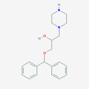 molecular formula C20H26N2O2 B12855943 1-Benzhydryloxy-3-piperazin-1-yl-propan-2-ol 