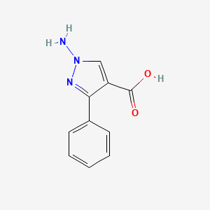 molecular formula C10H9N3O2 B12855965 1-Amino-3-phenyl-1H-pyrazole-4-carboxylic acid CAS No. 99939-09-0