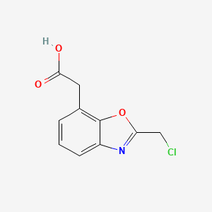 molecular formula C10H8ClNO3 B12855976 2-(Chloromethyl)benzo[d]oxazole-7-acetic acid 