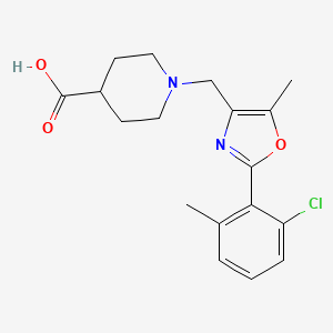 1-((2-(2-Chloro-6-methylphenyl)-5-methyloxazol-4-yl)methyl)piperidine-4-carboxylic acid