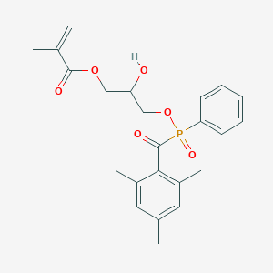 molecular formula C23H27O6P B12855984 2-Hydroxy-3-((phenyl(2,4,6-trimethylbenzoyl)phosphoryl)oxy)propyl methacrylate 