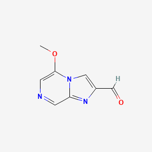 molecular formula C8H7N3O2 B12855997 5-Methoxyimidazo[1,2-a]pyrazine-2-carbaldehyde 