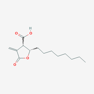 molecular formula C14H22O4 B12856006 Cis-4-methylene-2-octyl-5-oxotetrahydrofuran-3-carboxylic acid 