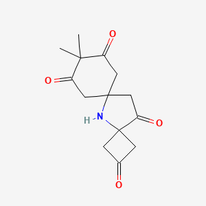 molecular formula C14H17NO4 B12856015 9,9-Dimethyl-5-azadispiro[3.1.56.24]tridecane-2,8,10,13-tetrone 