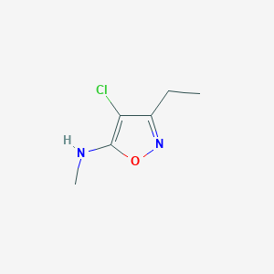 molecular formula C6H9ClN2O B12856040 4-Chloro-3-ethyl-N-methylisoxazol-5-amine 