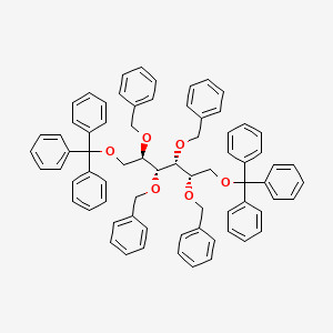 molecular formula C72H66O6 B12856047 ((((2R,3R,4R,5S)-2,3,4,5-Tetrakis(benzyloxy)hexane-1,6-diyl)bis(oxy))bis(methanetetrayl))hexabenzene 