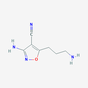 molecular formula C7H10N4O B12856051 3-Amino-5-(3-aminopropyl)isoxazole-4-carbonitrile 