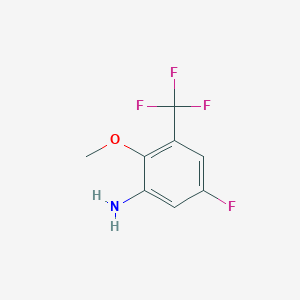 molecular formula C8H7F4NO B12856067 5-Fluoro-2-methoxy-3-(trifluoromethyl)aniline 