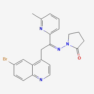 (Z)-1-((2-(6-bromoquinolin-4-yl)-1-(6-methylpyridin-2-yl)ethylidene)amino)pyrrolidin-2-one