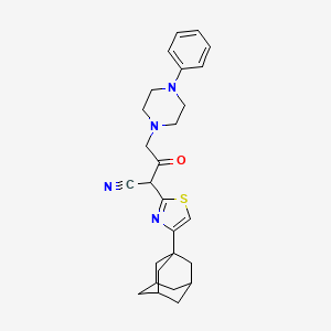 2-(4-(Adamantan-1-yl)thiazol-2-yl)-3-oxo-4-(4-phenylpiperazin-1-yl)butanenitrile