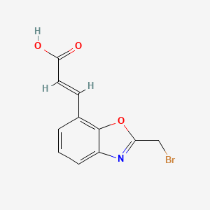 molecular formula C11H8BrNO3 B12856119 2-(Bromomethyl)benzo[d]oxazole-7-acrylic acid 