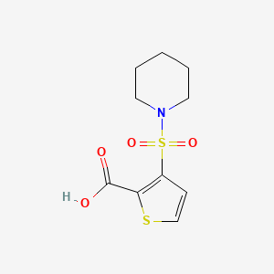 molecular formula C10H13NO4S2 B1285612 3-(Piperidin-1-ylsulfonyl)thiophene-2-carboxylic acid CAS No. 923697-76-1